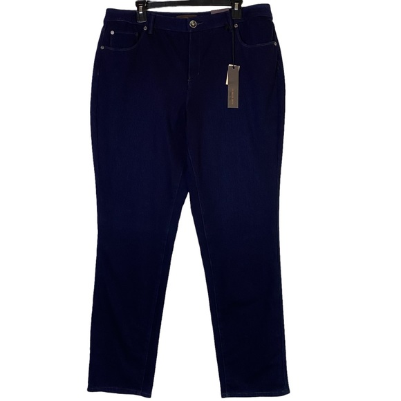 Coldwater Creek Denim - Coldwater Creek Blue Slim Leg Knit Denim Pants Size 16